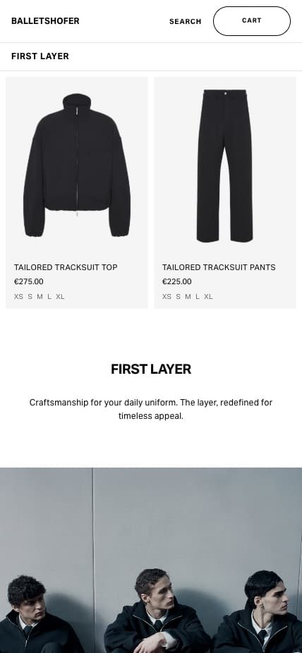 Balletshofer First Layer product listing on mobile